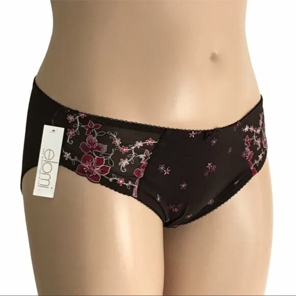 Elomi Tamarie Brief Panty – Mocha Embroidery Elegance – Size L - Picture 2 of 14